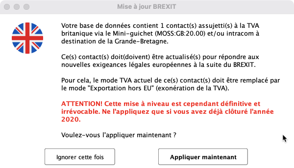 Mise à jour BREXIT facile